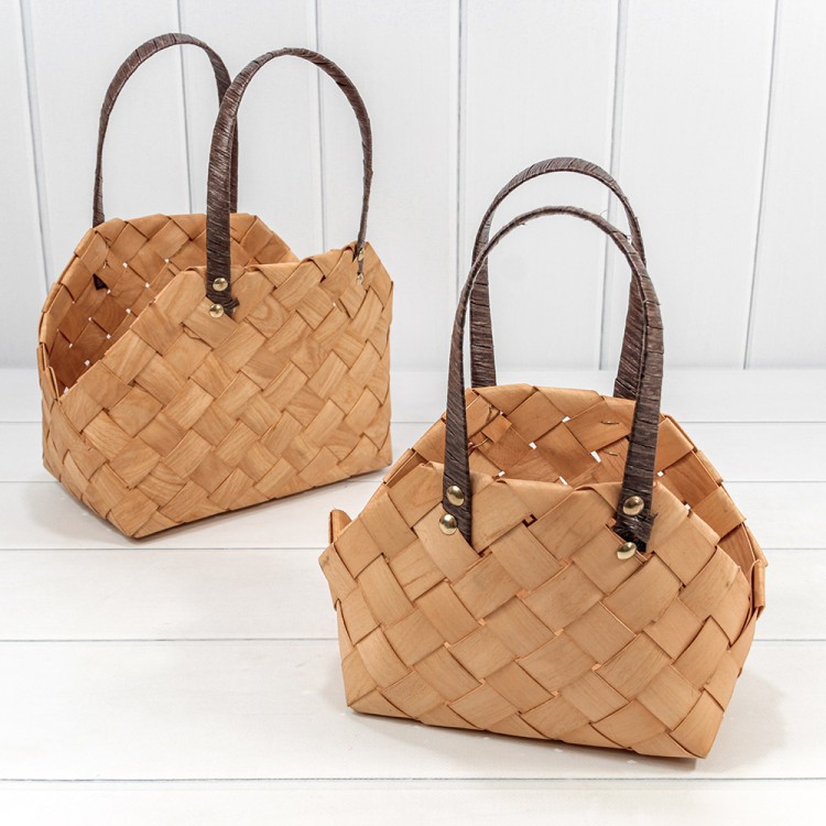 420202/982 Корзины плетёные Набор 1/2 27*18*32 (±5%) из секвойи с ручками Медовый 1/12 420202/982 Корзины плетёные Набор 1/2 27*18*32 (±5%) из секвойи с ручками Медовый 1/12