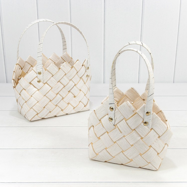 420196/1120 Корзины плетёные Набор 1/2 26*17*10/18 (±5%) из секвойи с ручками Белый 1/24 420196/1120 Корзины плетёные Набор 1/2 26*17*10/18 (±5%) из секвойи с ручками Белый 1/24