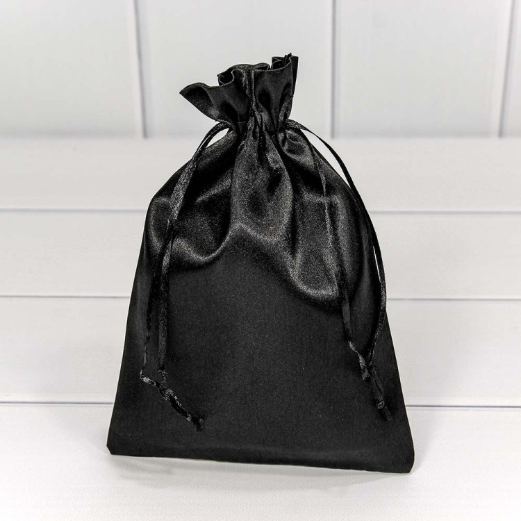 000814-10G Мешочки атласные 14*20 Чёрный 1/25 1/1500