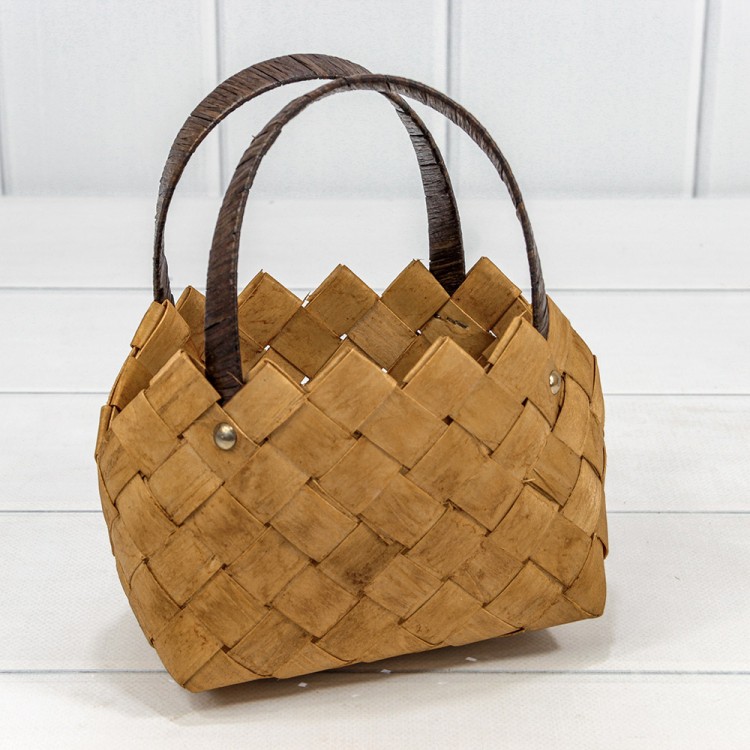 420330/1040 Корзина плетёная 20*10*12 (±5%) из секвойи с ручками Медовый 1/60