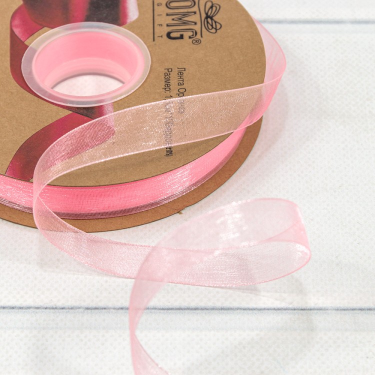 559-15/1004 Лента Органза 1,5см*100ярд Ярко-розовый 1/13 1/52