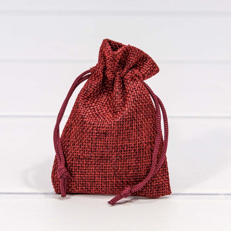 000809J/9 Мешочки из искусственного льна 7*9 Бордовый 1/50 1/3000