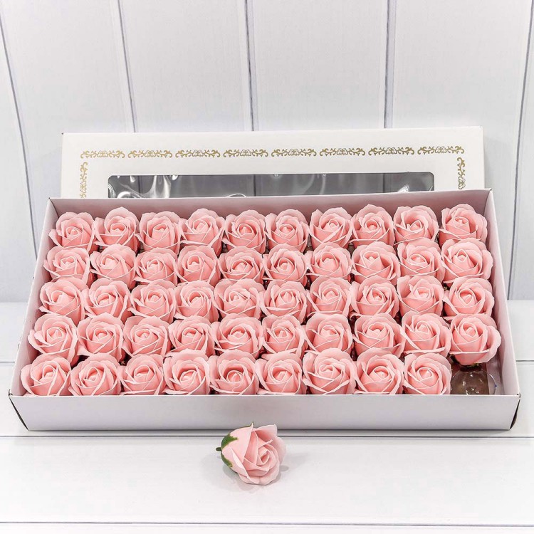 420058/14 Декоративный цветок-мыло "Роза" класс А Умеренный розовый 5,5*4 50шт. 1/20