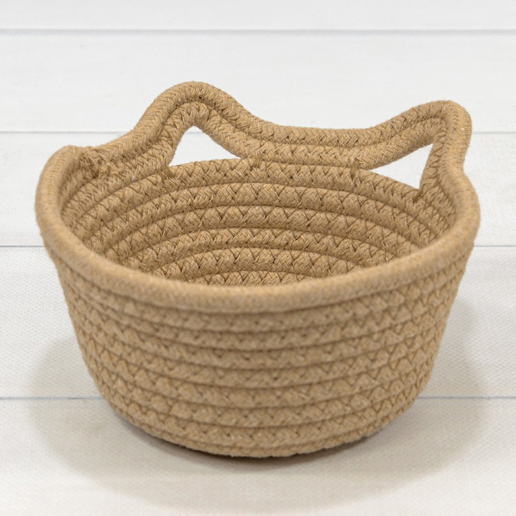 420166/76 Корзина плетёная Круглая 16*8 (±5%) из хлопка с ручками Натуральный 1/150