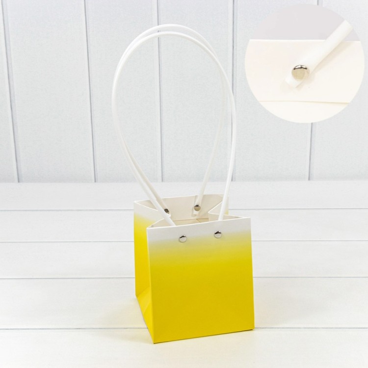 000184F/5 Пакет подарочный "Ваза для цветов" 13*11,5*11,5 260г "Градиент" Жёлтый 1/10 1/150 000184F/5 Пакет подарочный "Ваза для цветов" 13*11,5*11,5 260г "Градиент" Жёлтый 1/10 1/150