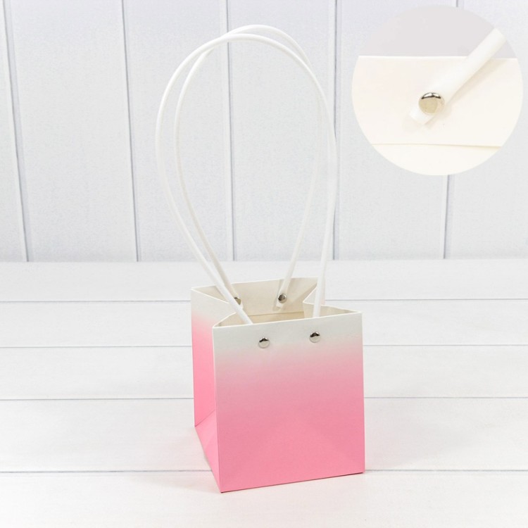 000184F/6 Пакет подарочный "Ваза для цветов" 13*11,5*11,5 260г "Градиент" Розовый 1/10 1/150 000184F/6 Пакет подарочный "Ваза для цветов" 13*11,5*11,5 260г "Градиент" Розовый 1/10 1/150