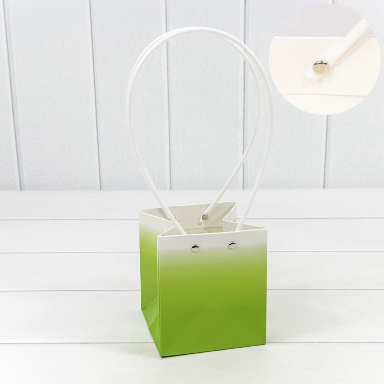 000184F/7 Пакет подарочный "Ваза для цветов" 13*11,5*11,5 260г "Градиент" Зелёный 1/10 1/150 000184F/7 Пакет подарочный "Ваза для цветов" 13*11,5*11,5 260г "Градиент" Зелёный 1/10 1/150