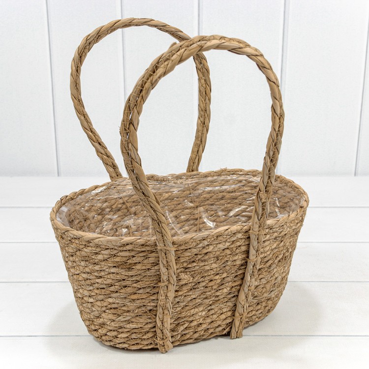 420209/3 Корзина плетёная 30*18*16 (±5%) из камыша с ручками Натуральный 1/24