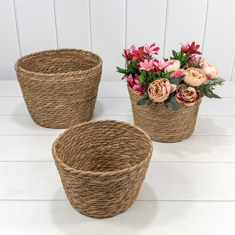 420216/3 Корзины плетёные Круглые Набор 1/3 25*19 (±5%) из камыша Натуральный 1/12 420216/3 Корзины плетёные Круглые Набор 1/3 25*19 (±5%) из камыша Натуральный 1/12