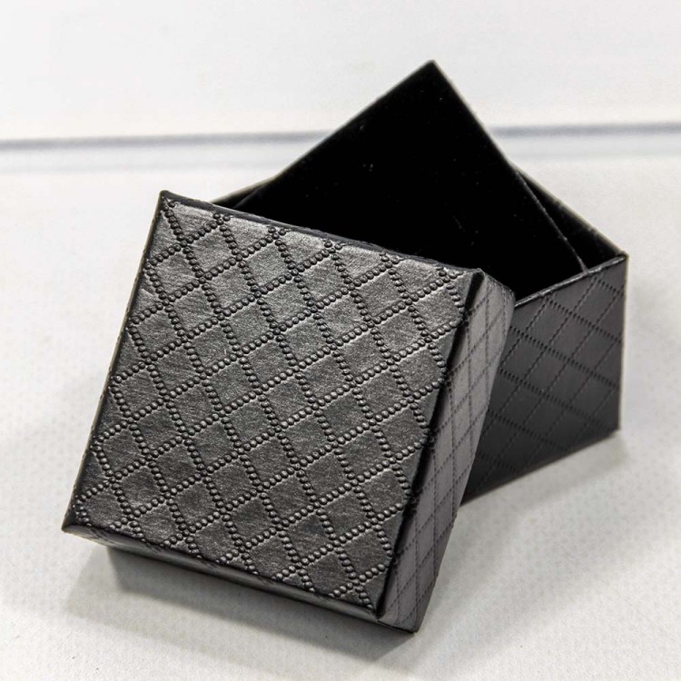 61255/7 Коробка Квадратная  5,5*5,5*3,5 "Ромбики" Чёрный 1/24 1/360