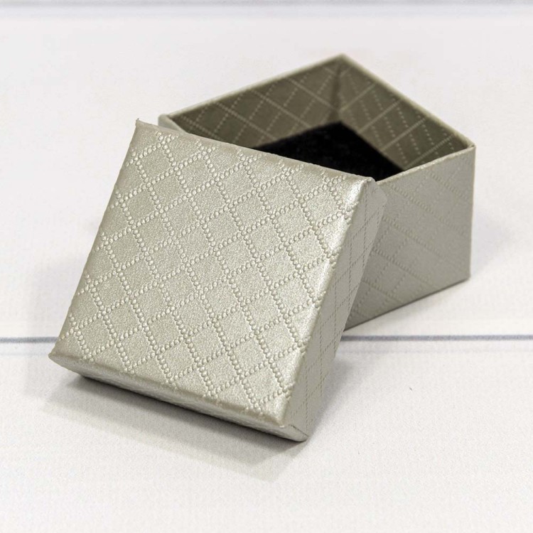 61255/6 Коробка Квадратная  5,5*5,5*3,5 "Ромбики" Серый 1/24 1/720