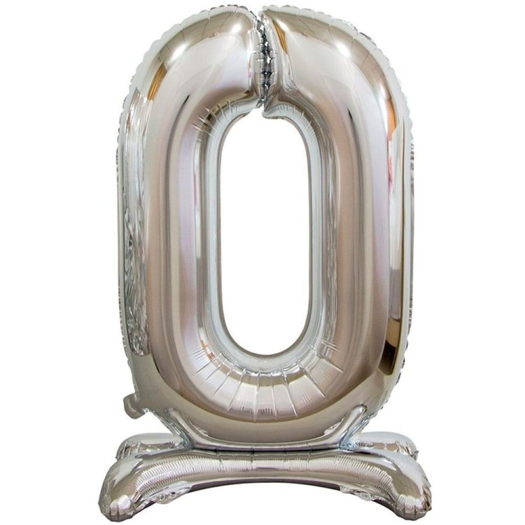 1207-3646 ЦИФРА 0 30" Silver на подставке