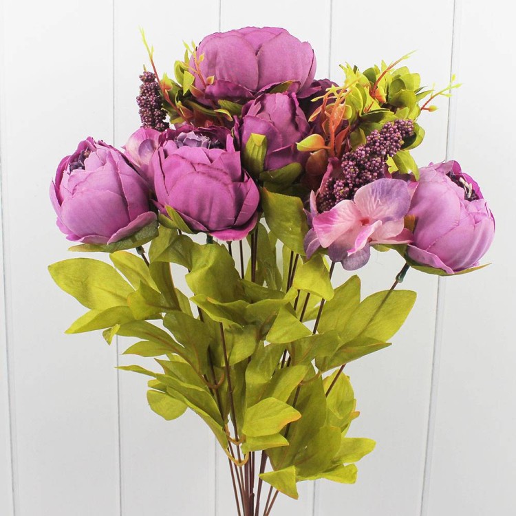 303-06-047/08 Искусственные цветы Пионы (8шт) 49см Фиолетовый 1/1