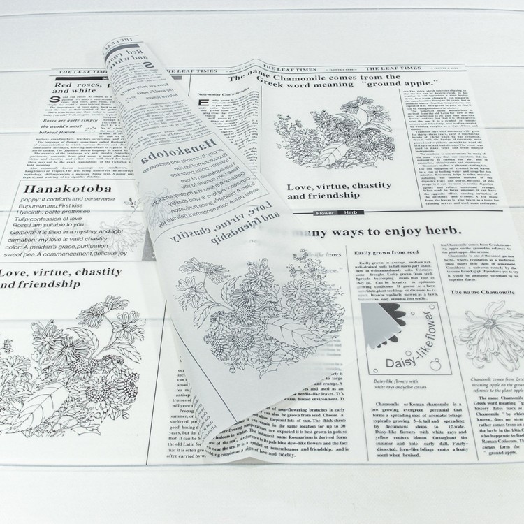 1630/3 Плёнка в листах 57*57 (20 шт.) матовая "Flower & Herb" 50мкм Белый/Чёрный 1/60