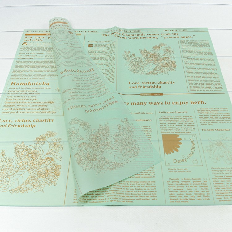 1630/4 Плёнка в листах 57*57 (20 шт.) матовая "Flower & Herb" 50мкм Бледно-зелёный 1/60