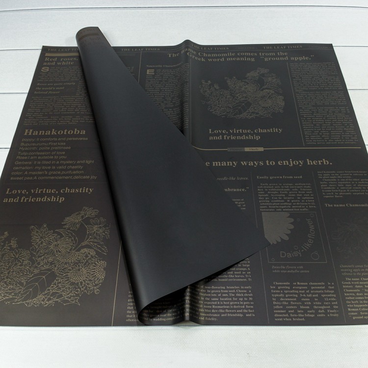 1630/5 Плёнка в листах 57*57 (20 шт.) матовая "Flower & Herb" 50мкм Чёрный 1/60