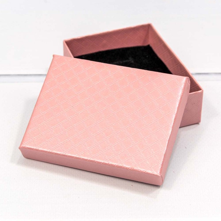 61279/4 Коробка Прямоугольная 7*9*2,8 "Ромбики" Розовый 1/12 1/480