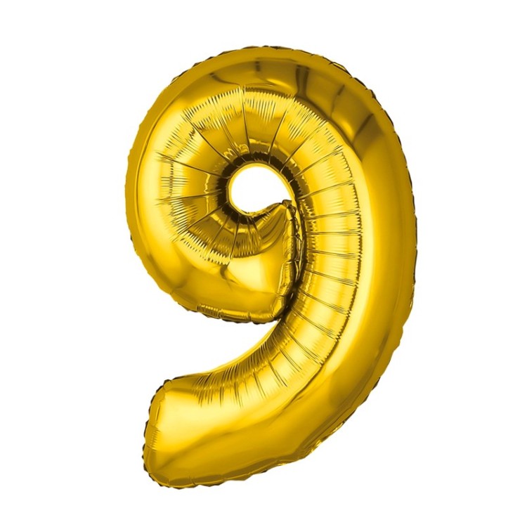1207-3820 ЦИФРА 9 40" Металлик Gold