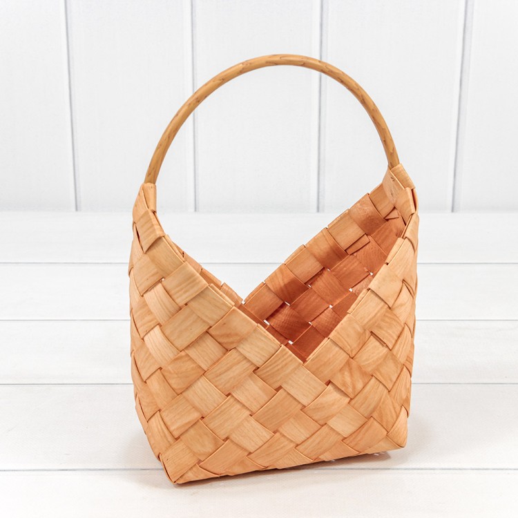 420204/2350 Корзина плетёная 17*12*29 (±5%) из секвойи с ручкой Рыжий 1/30