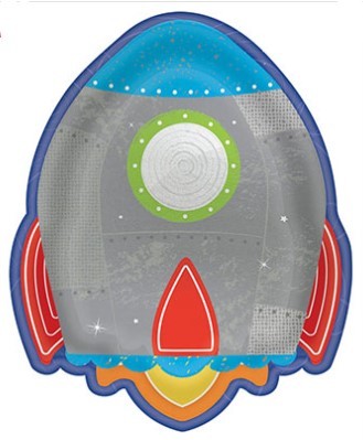 1502-4813 Тарелка фигур Космос Ракета 19см 8шт/А