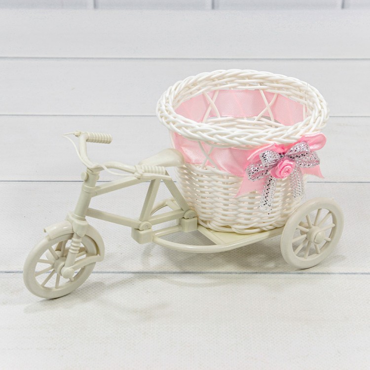 420550/1 Кашпо плетёное "Велосипед" 22*12*11 из полипропилена Белый 1/60