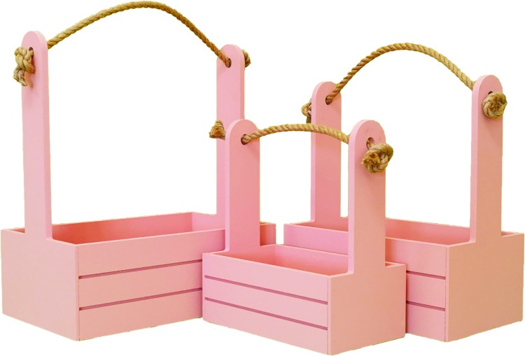 0010216 Ящик для декора Набор 3 в 1 (29*18*33,25*15*30,21*12*23) Розовый