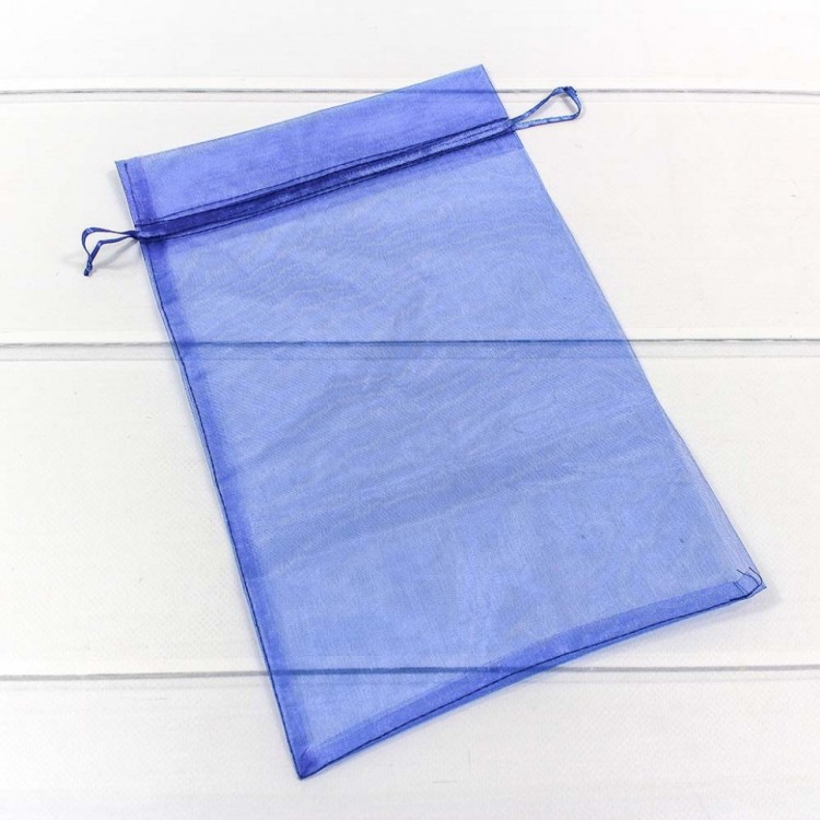 000801-2K Мешочки из органзы 20*30 см однотонные синий 1/100 1/3000