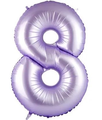 1207-5749 Шар цифра "8", 102см Сатин Lilac