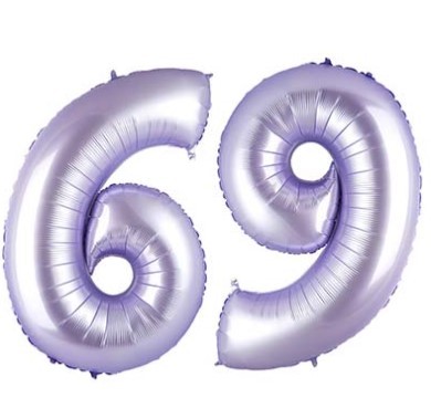 1207-5747 Шар цифра "6 или 9", 102см Сатин Lilac