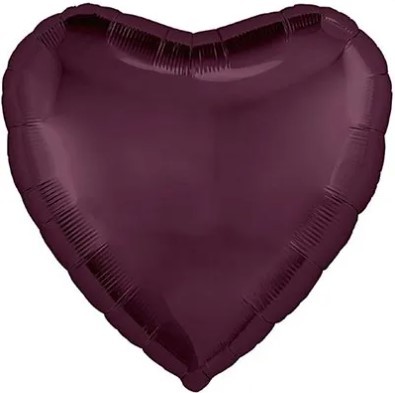 1204-1450 Шар сердце 45см Темная вишня