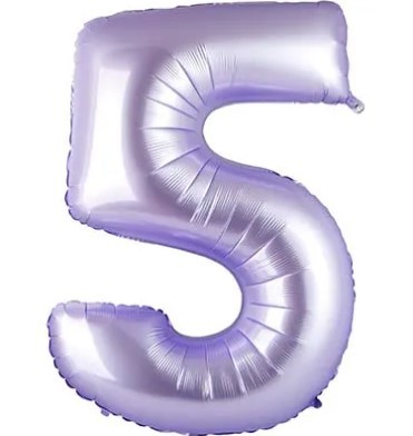 1207-5746 Шар цифра "5", 102см Сатин Lilac