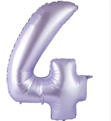 1207-5745 Шар цифра "4", 102см Сатин Lilac
