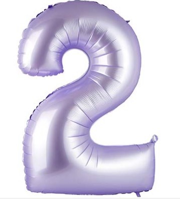 1207-5743 Шар цифра "2", 102см Сатин Lilac