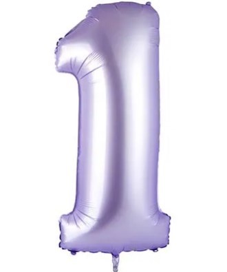 1207-5742 Шар цифра "1", 102см Сатин Lilac