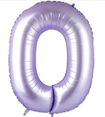 1207-5741 Шар цифра "0", 102см Сатин Lilac
