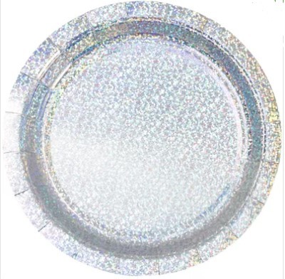 1502-6701 Тарелка серебряная голография 23см 6шт/G