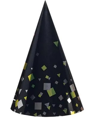 1501-5909 Колпаки Конфетти Party черные 6шт