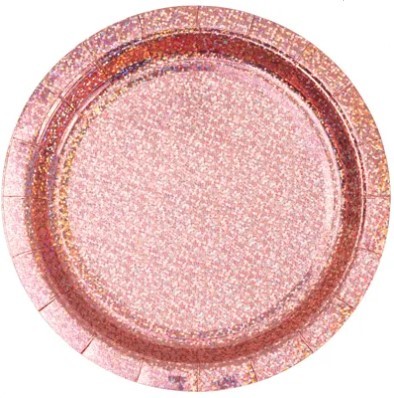 1502-6704 Тарелка розовое золото гологр 23см 6шт/G
