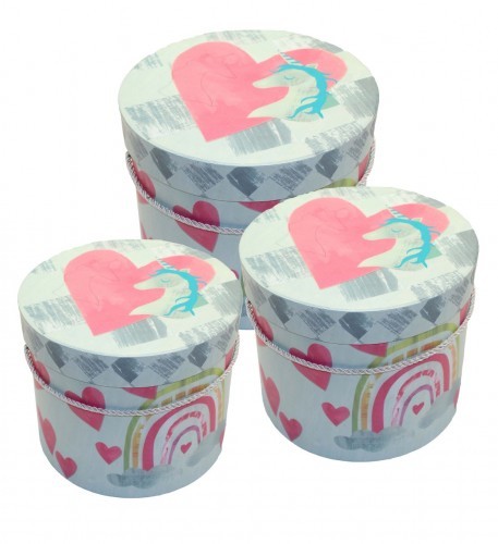 720-179 Коробки Цилиндр Набор 1/3 23*19 "Веселый" (ассортимент) 1/18