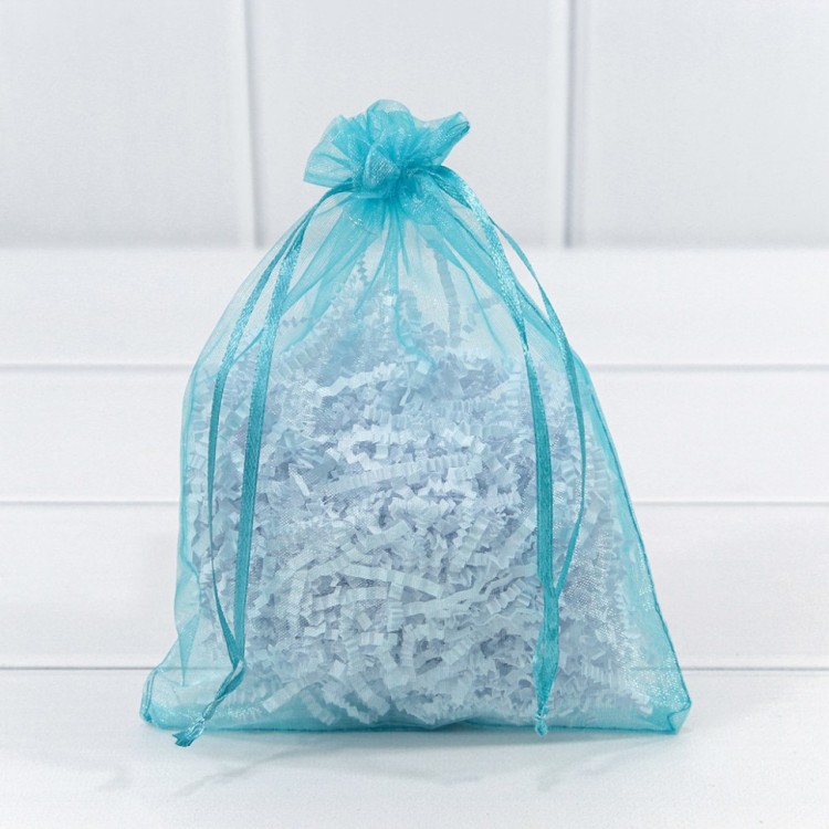 000801-12J Мешочки из органзы 7*9 Бирюзовый 1/100 1/5000