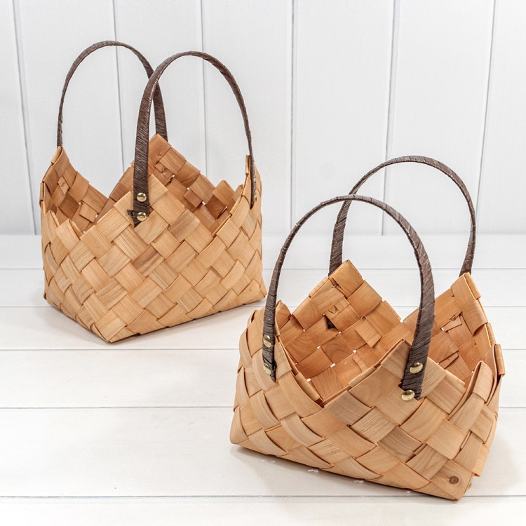 420203/975 Корзины плетёные Набор 1/2 27*20*33 (±5%) из секвойи с ручками Медовый 1/12 420203/975 Корзины плетёные Набор 1/2 27*20*33 (±5%) из секвойи с ручками Медовый 1/12